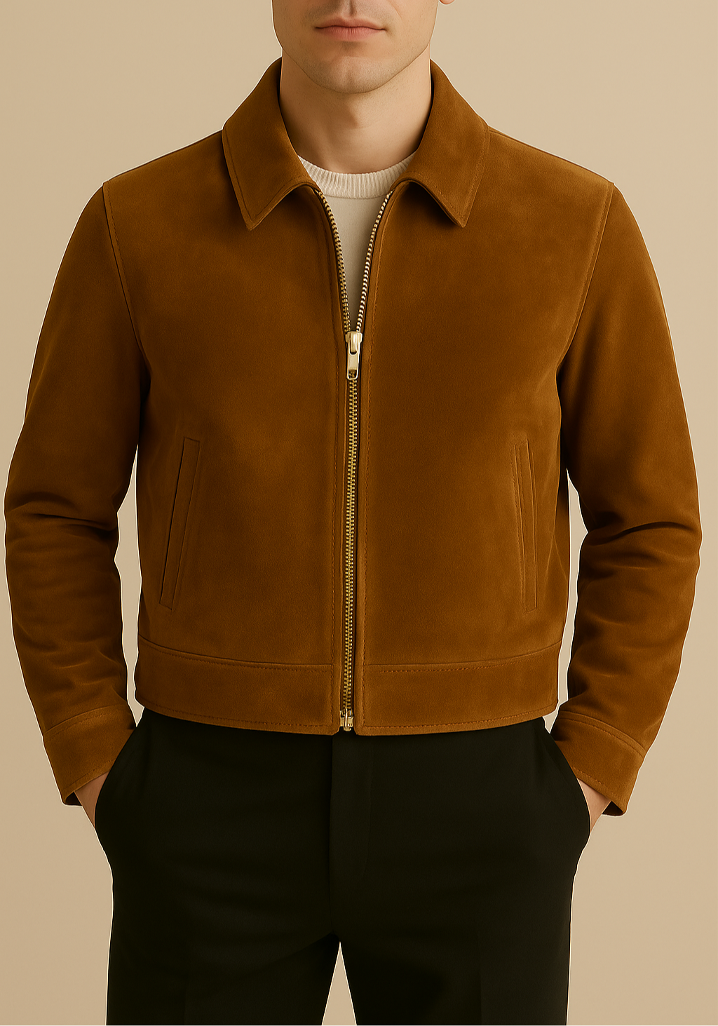 Fda Jacket RUSSET - Classic Suede Leather Jacket for Men | LUXEAURA – LuxeAura Leather