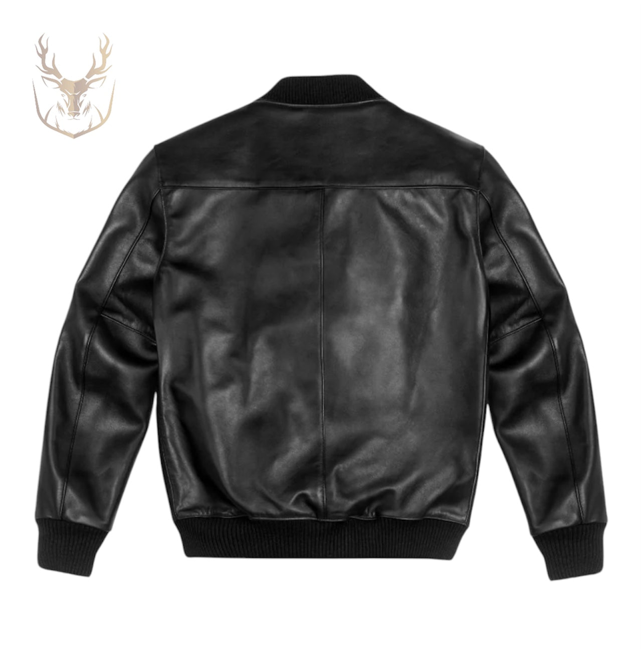 LuxeAura’s Black Bomber Leather Jacket For Men.