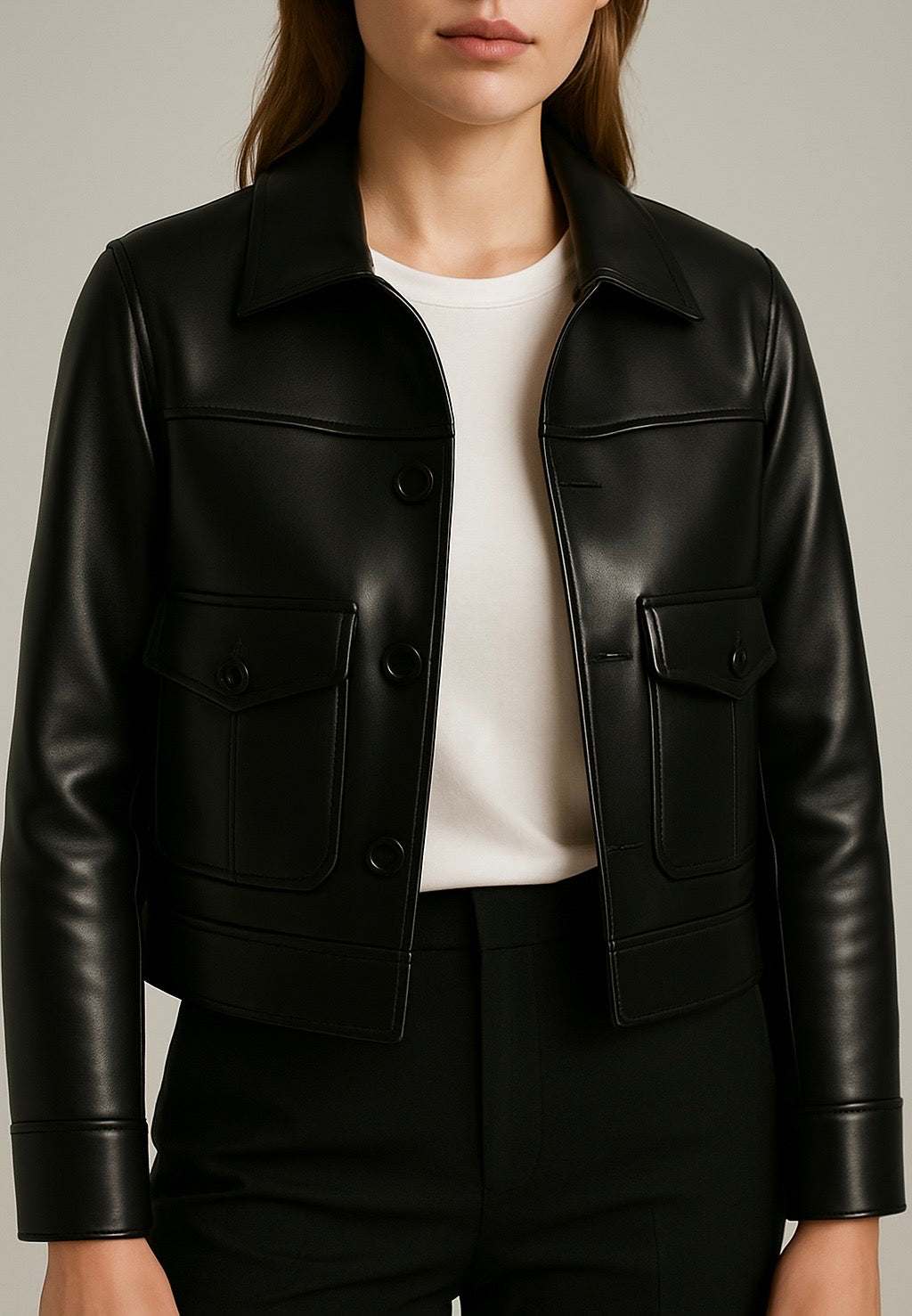 ONYX – Black Breasted Leather Jacket