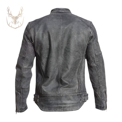 LuxeAura’s Vintage Style Faded Leather Jacket For Men.