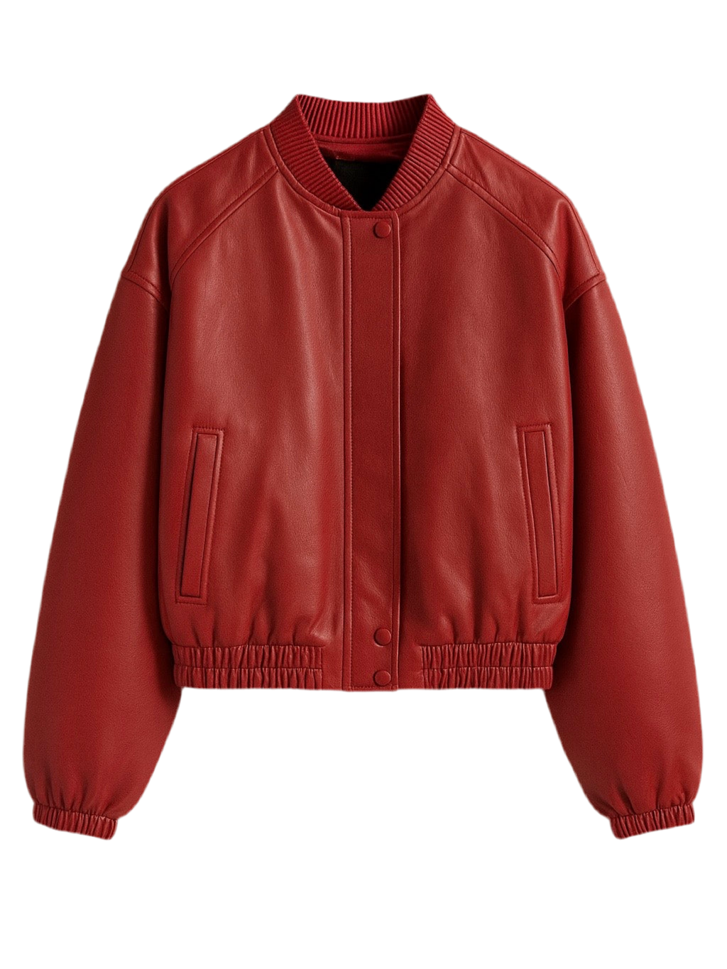 RUDY – Red Bomber Leather Jacket