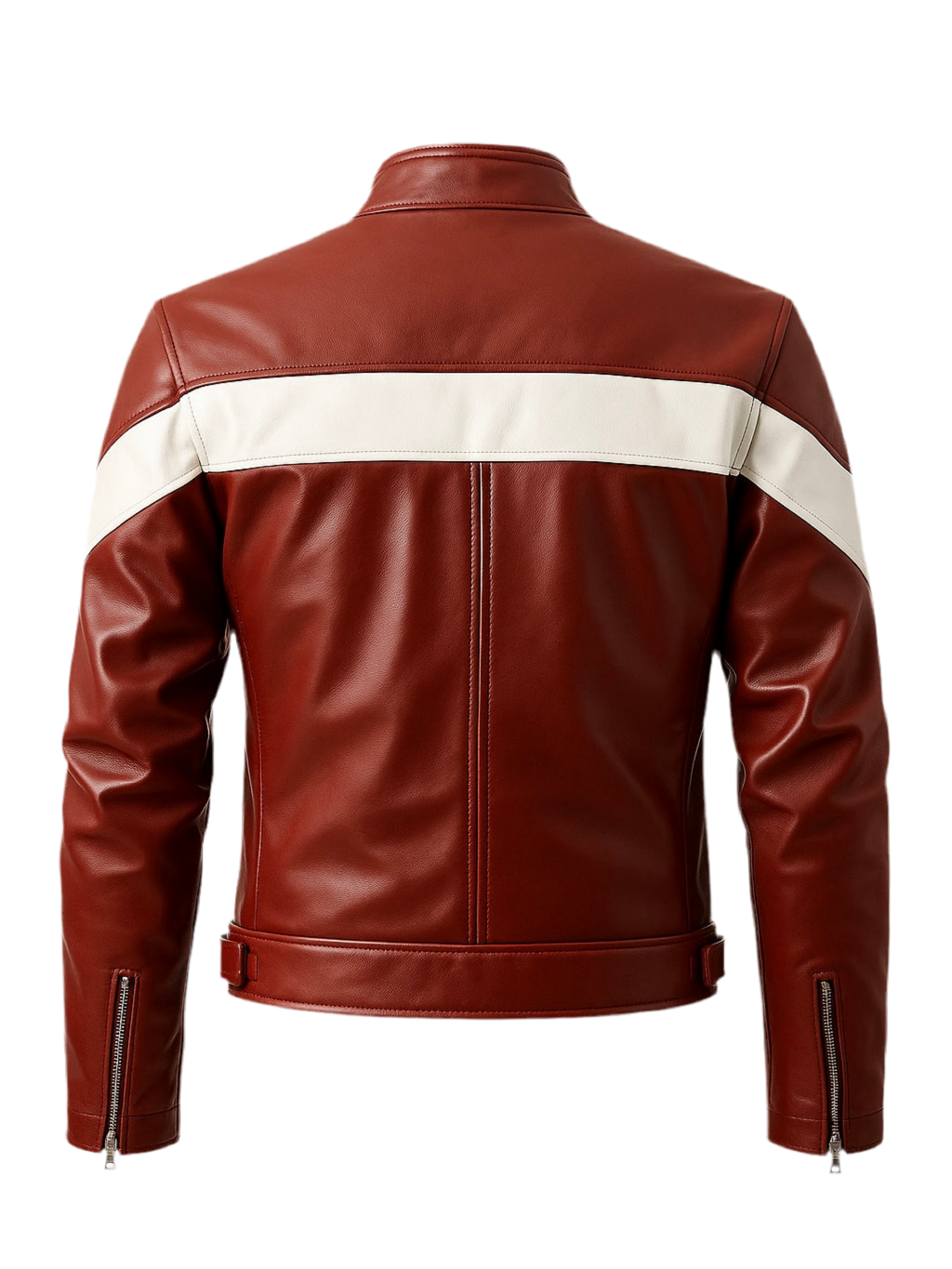 TORQUE – Red Striped Racer Leather Jacket