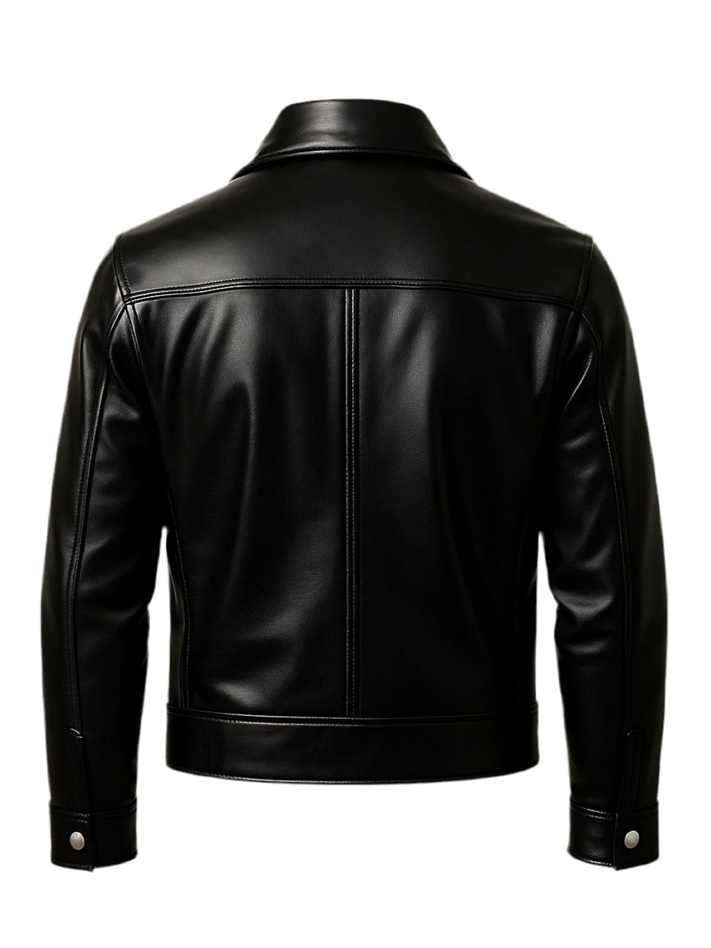 ASHWOOD - Black Trucker Leather Jacket