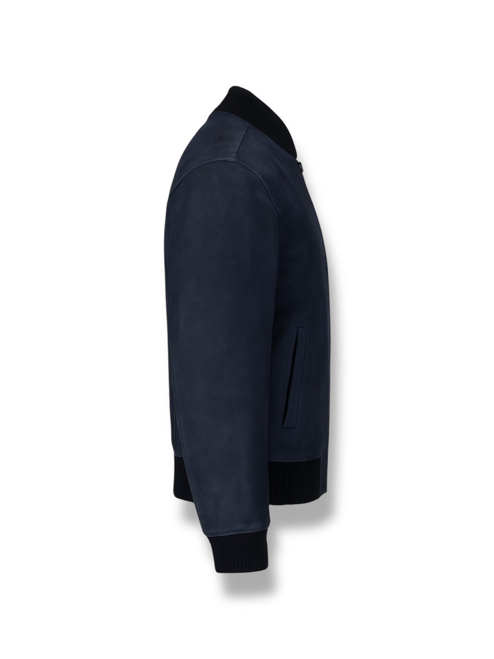 Navy blue jacket on a white background