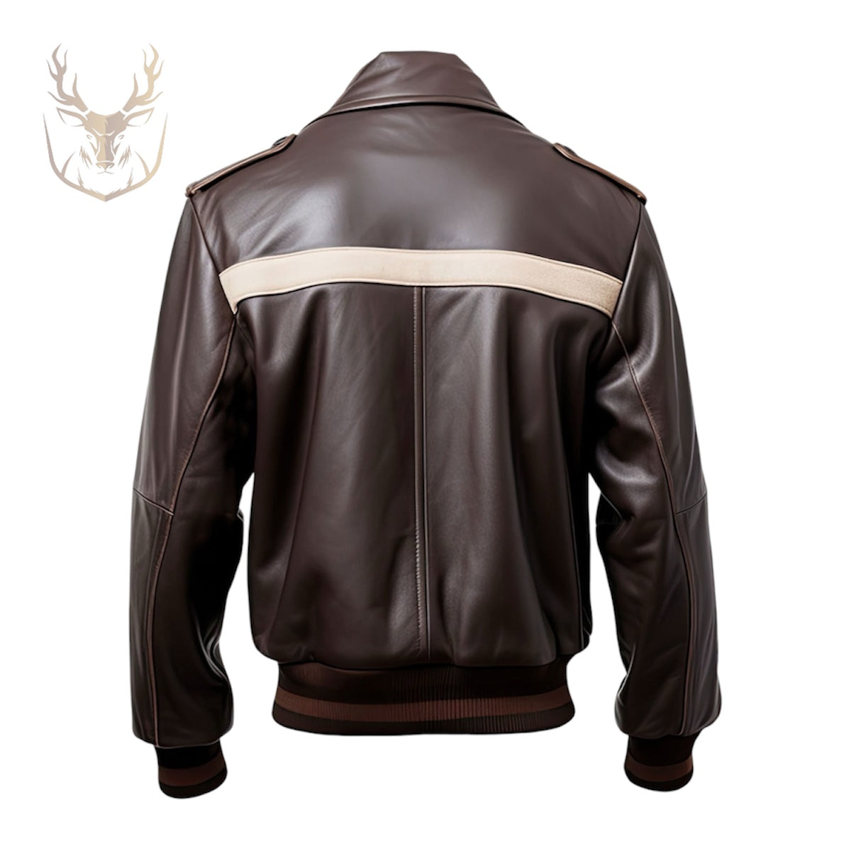 LuxeAura’s Chocolaty Brown Trucker Leather Jacket For Men.