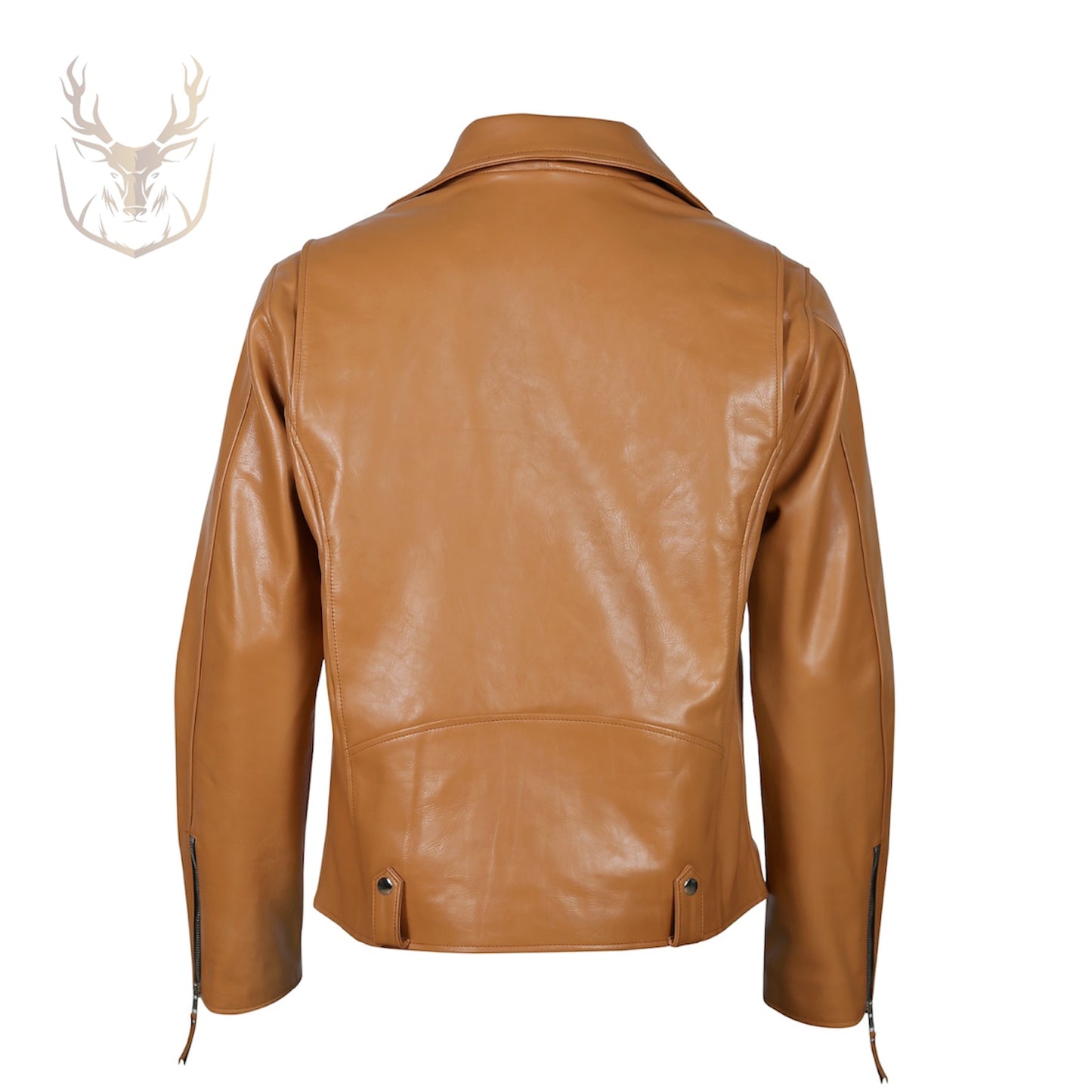 LuxeAura’s Beige Sandstone Biker Leather Jacket For Men.