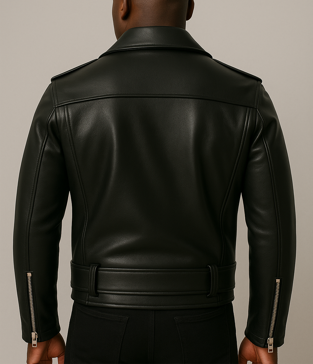 BAZEL – Black Biker Leather Jacket