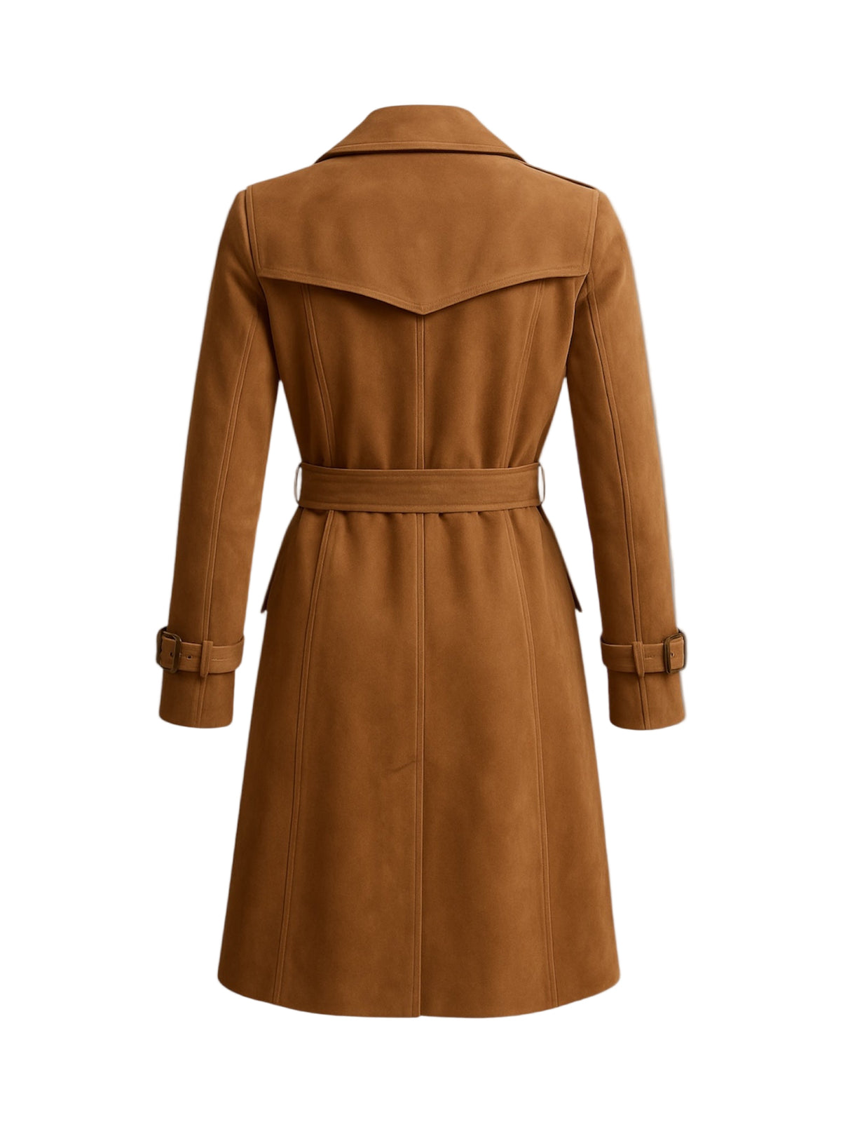 BREW – Brown Suede Trench Leather Coat