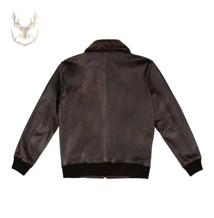 LuxeAura’s Brown Flight Aviator Jacket For Men.