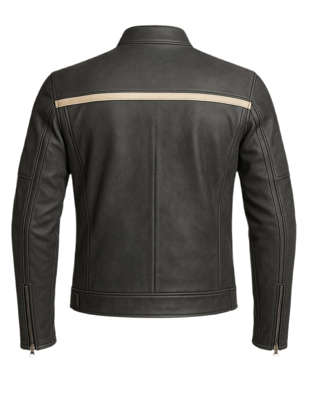 SPAR – Vintage Striped Racer Leather Jacket